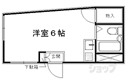 ビオス京都西陣アヤナス ワンルームの間取図画像