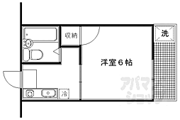 堀川ハイツ 1階1Kの間取り