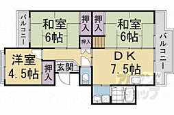 JR山陰本線 嵯峨嵐山駅 徒歩9分の賃貸マンション 6階3DKの間取り