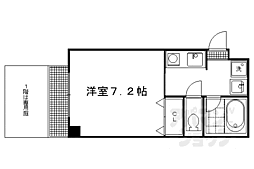 京都市営烏丸線 四条駅 徒歩7分の賃貸マンション 4階1Kの間取り