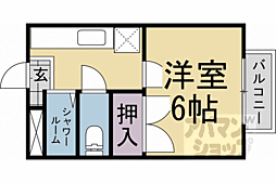 青葉ハイツ 1階1Kの間取り
