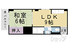 京都市営烏丸線 丸太町駅 徒歩1分の賃貸マンション 3階1LDKの間取り