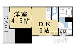 京阪本線 祇園四条駅 徒歩2分の賃貸マンション 3階1DKの間取り