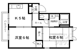 びれっじきさらぎII 2階2DKの間取り