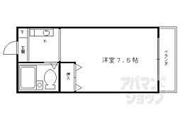 ドミ大田 4階1Kの間取り