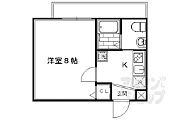 フラッティ花園ミンク 2階1Kの間取り