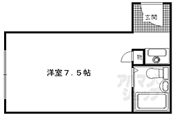 ヴィオス四条 3階1Kの間取り