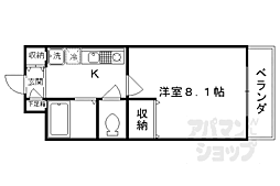 JR山陰本線 花園駅 徒歩7分の賃貸マンション 4階1Kの間取り