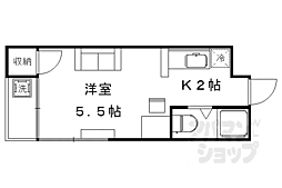 京福電気鉄道北野線 等持院・立命館大学衣笠キャンパス前駅 徒歩5分の賃貸マンション 1階1Kの間取り