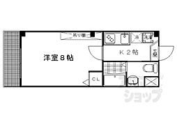 アーバン真倉町 3階1Kの間取り