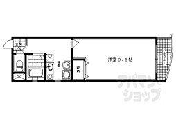 エクセル錦 2階1Kの間取り