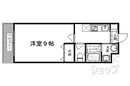 JR山陰本線 太秦駅 徒歩12分の賃貸マンション 1階1Kの間取り