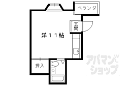 ポーシェ御前川崎ビル 3階1Kの間取り