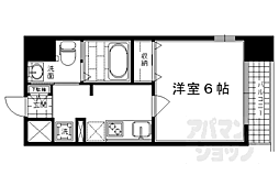京都市営烏丸線 四条駅 徒歩5分の賃貸マンション 9階1Kの間取り