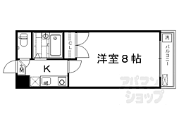JR東海道・山陽本線 京都駅 徒歩14分の賃貸マンション 2階1Kの間取り