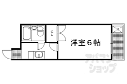 京阪本線 三条駅 徒歩6分の賃貸マンション 3階1Kの間取り