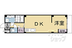 アドマステラス壬生松原 1階1LDKの間取り