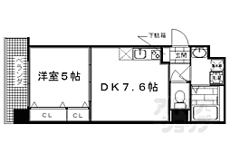 プルメリア御池 5階1DKの間取り