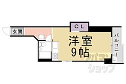 京阪本線 清水五条駅 徒歩7分の賃貸マンション 3階ワンルームの間取り