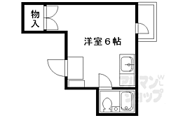 京都地下鉄東西線 東山駅 徒歩4分の賃貸マンション 3階1Kの間取り