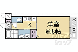 ＣＲＥＳＴ　ＴＡＰＰ京都丹波口II 401 4階1Kの間取り