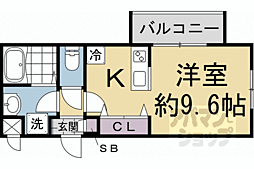 ＣＲＥＳＴ　ＴＡＰＰ京都丹波口II 405 4階ワンルームの間取り