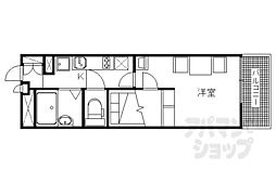レオパレスコーポ西新道バザール 1階1Kの間取り