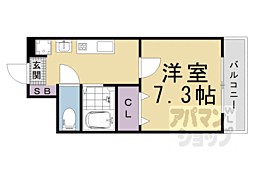 京都市営烏丸線 五条駅 徒歩3分の賃貸マンション 9階1Kの間取り