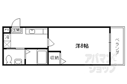 フラッティ西本願寺 4階1Kの間取り