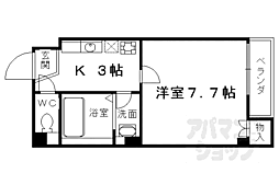 JR東海道・山陽本線 京都駅 徒歩2分の賃貸マンション 4階1Kの間取り