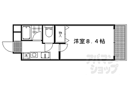 京福電気鉄道北野線 北野白梅町駅 徒歩10分の賃貸マンション 2階1Kの間取り