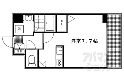 スワンズ京都大将軍 2階1Kの間取り
