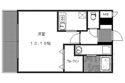 JR山陰本線 花園駅 徒歩14分の賃貸アパート 1階1Kの間取り