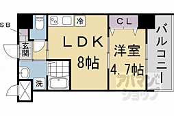 （仮称）千本二条マンション計画 2階1LDKの間取り