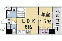（仮称）千本二条マンション計画 301 2階1LDKの間取り