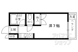 バレンタインビル 1階1Kの間取り