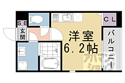 京阪本線 鳥羽街道駅 徒歩4分の賃貸アパート 2階ワンルームの間取り