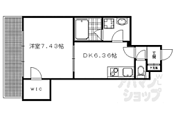 京阪本線 清水五条駅 徒歩11分の賃貸マンション 6階1DKの間取り