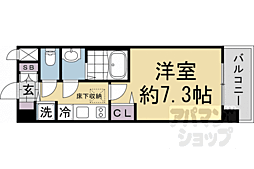 アスヴェル京都壬生ＥＡＳＴ／ＷＥＳＴ 2階1Kの間取り