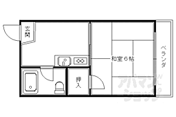 阪急京都本線 西院駅 徒歩9分の賃貸マンション 4階1Kの間取り