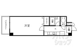 阪急京都本線 西院駅 徒歩6分の賃貸マンション 9階1Kの間取り