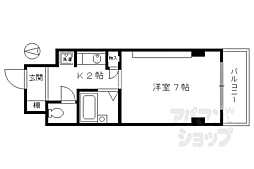 グレース大宮 7階1Kの間取り