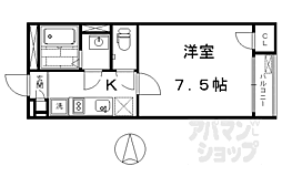 京阪本線 東福寺駅 徒歩17分の賃貸アパート 1階1Kの間取り