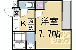 ＥＮ西ノ京二条 403 4階1Kの間取り