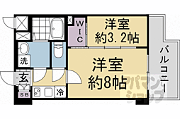 阪急京都本線 西院駅 徒歩15分の賃貸マンション 7階2Kの間取り