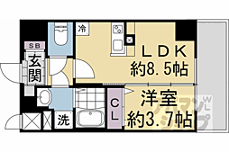 阪急京都本線 西院駅 徒歩15分の賃貸マンション 5階1LDKの間取り