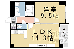 京都市営烏丸線 五条駅 徒歩8分の賃貸マンション 4階1LDKの間取り