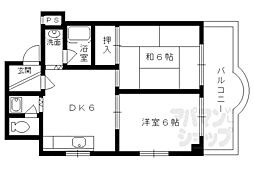 京阪本線 清水五条駅 徒歩3分の賃貸マンション 6階2DKの間取り