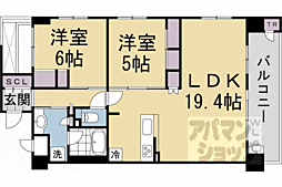 京阪本線 清水五条駅 徒歩2分の賃貸マンション 2階2LDKの間取り
