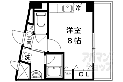 京都紙屋川Ｍ 2階ワンルームの間取り